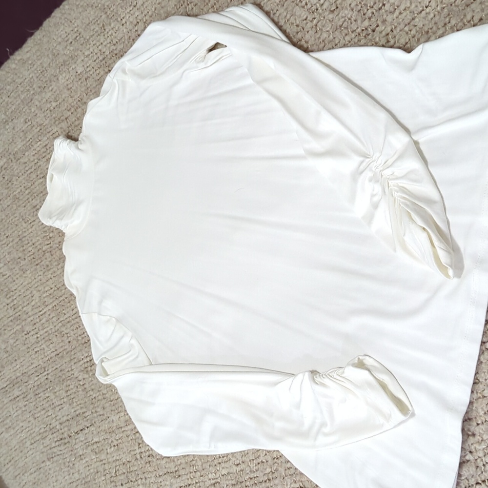 White Mock Neck long sleeve top
